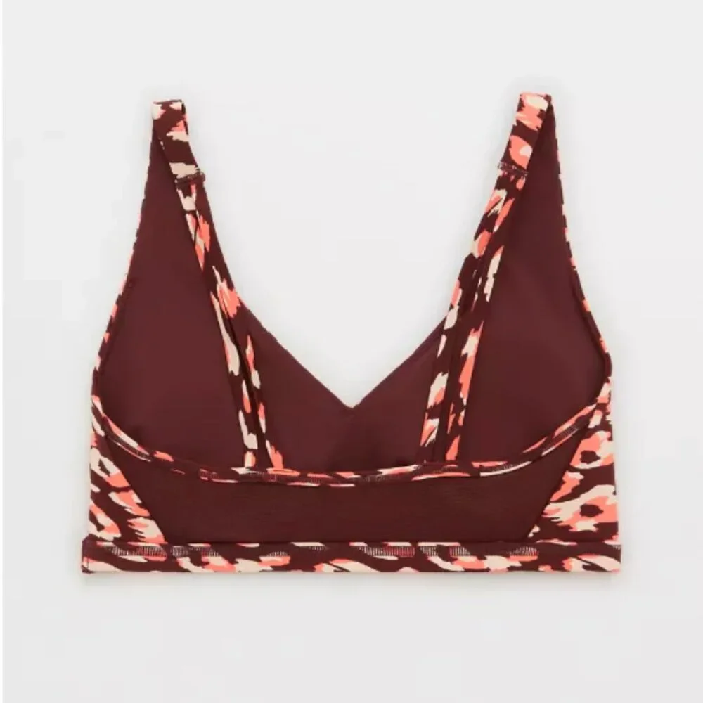 OFFLINE By Aerie Goals Plunge Sports Bra – Maplewood – Size M